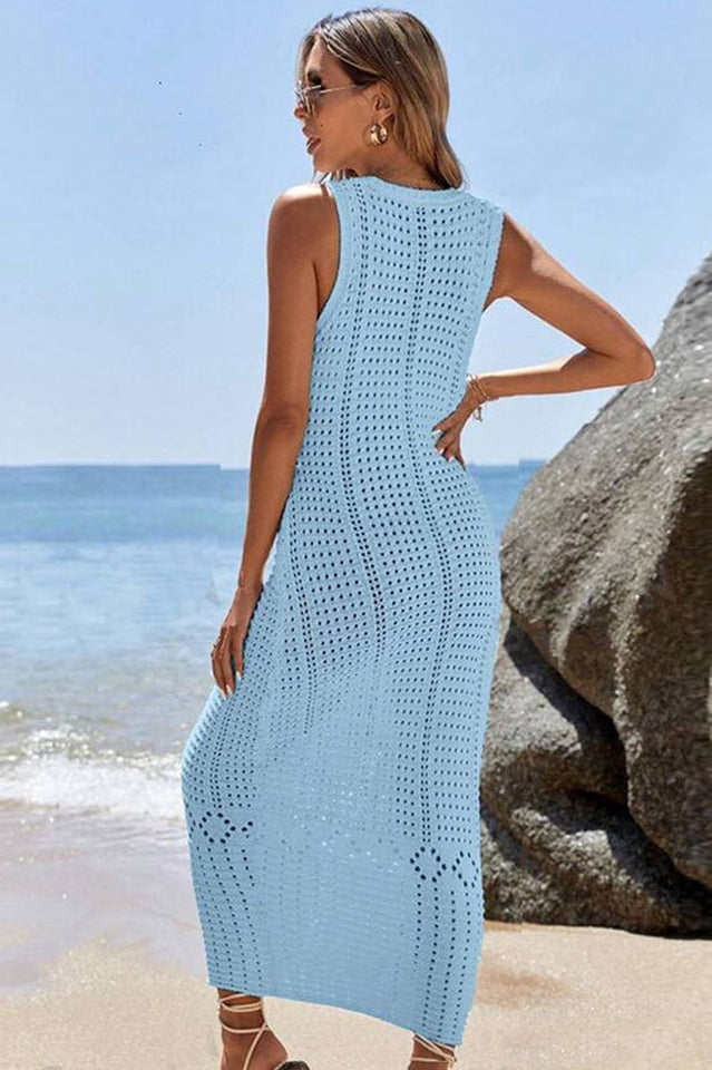 Hollow Out Sleeveless Sweater Dress