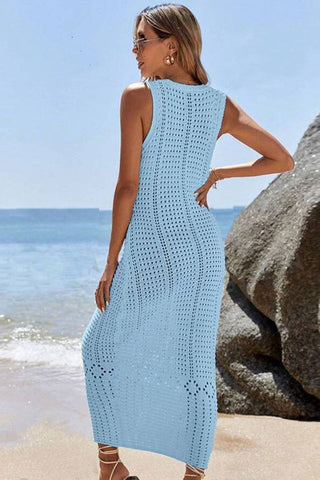 Hollow Out Sleeveless Sweater Dress