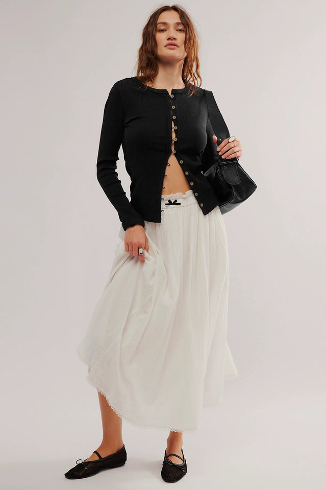 Crew Neck Long Sleeve Cardigan