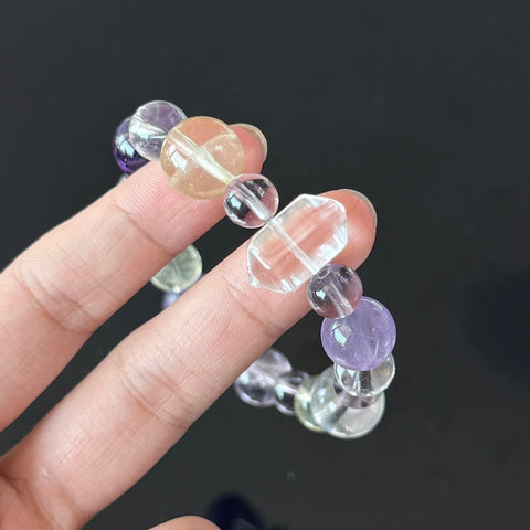 Amethyst, Citrine & Clear Quartz  Bracelet
