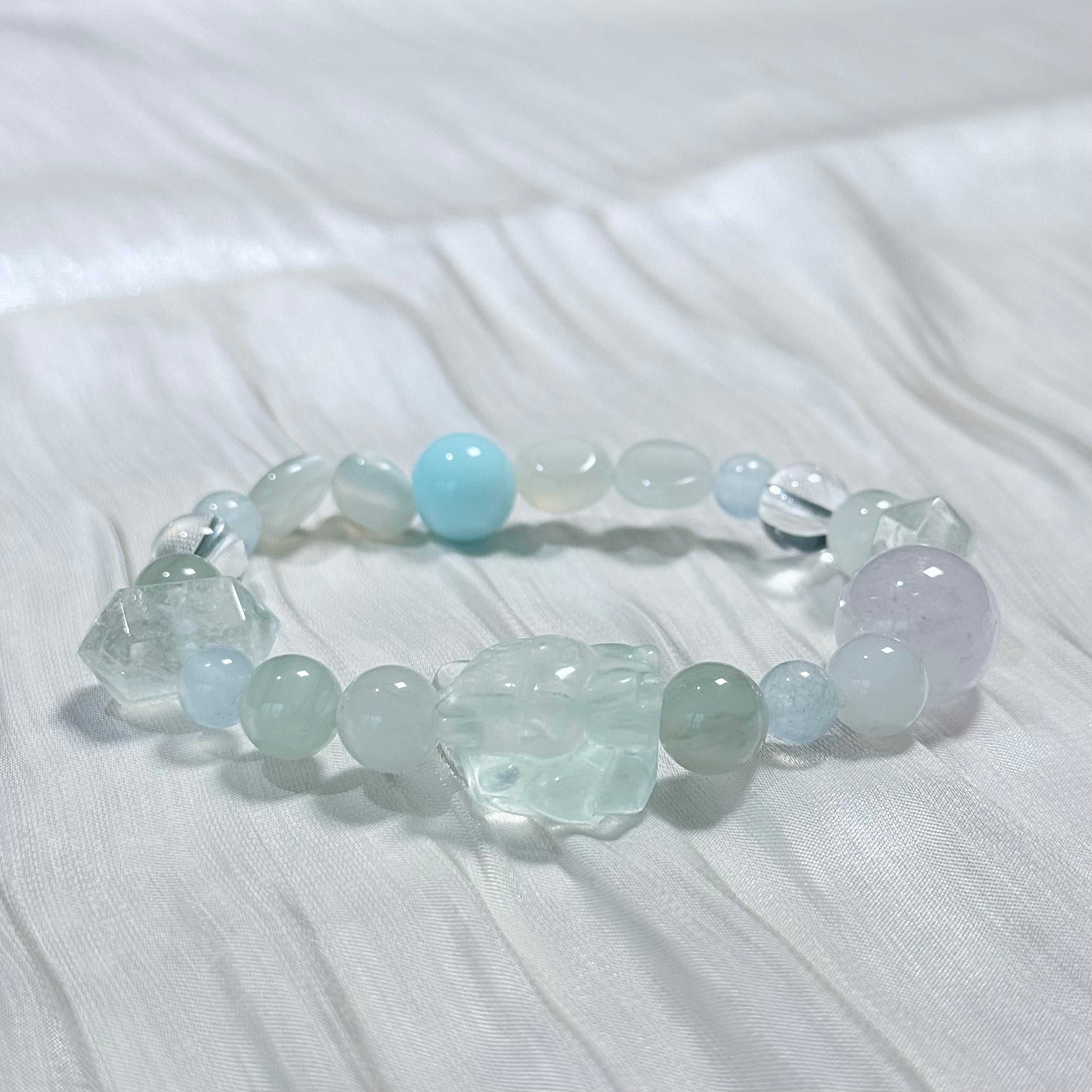 Aquamarine, Amethyst & Moonstone Bracelet