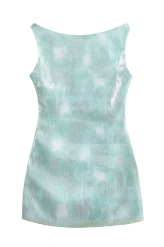 Sheila Asymmetrical Sequin Mini Dress