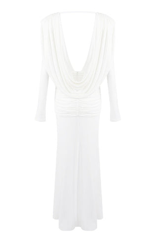 Draped Cowl Neck Maxi Dress
