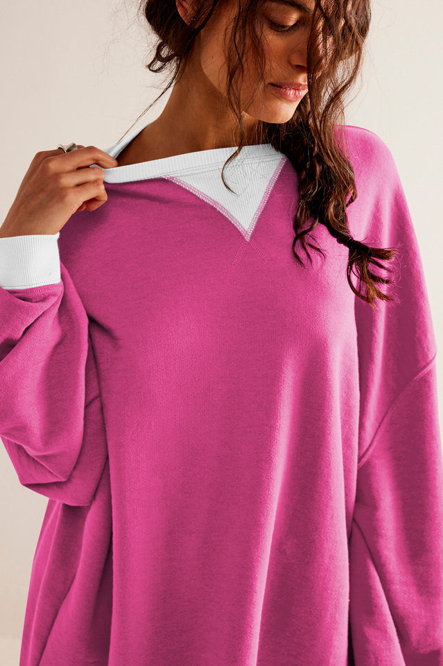 Contrast Dropped Shoulder Sweatshirt