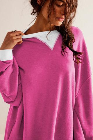 Contrast Dropped Shoulder Sweatshirt