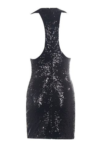 Bellamy Black Deep V Sequin Dress