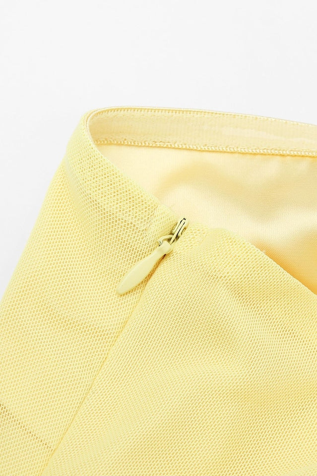 Elinor Yellow Satin Maxi Dress