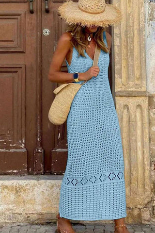 Hollow Out Sleeveless Sweater Dress