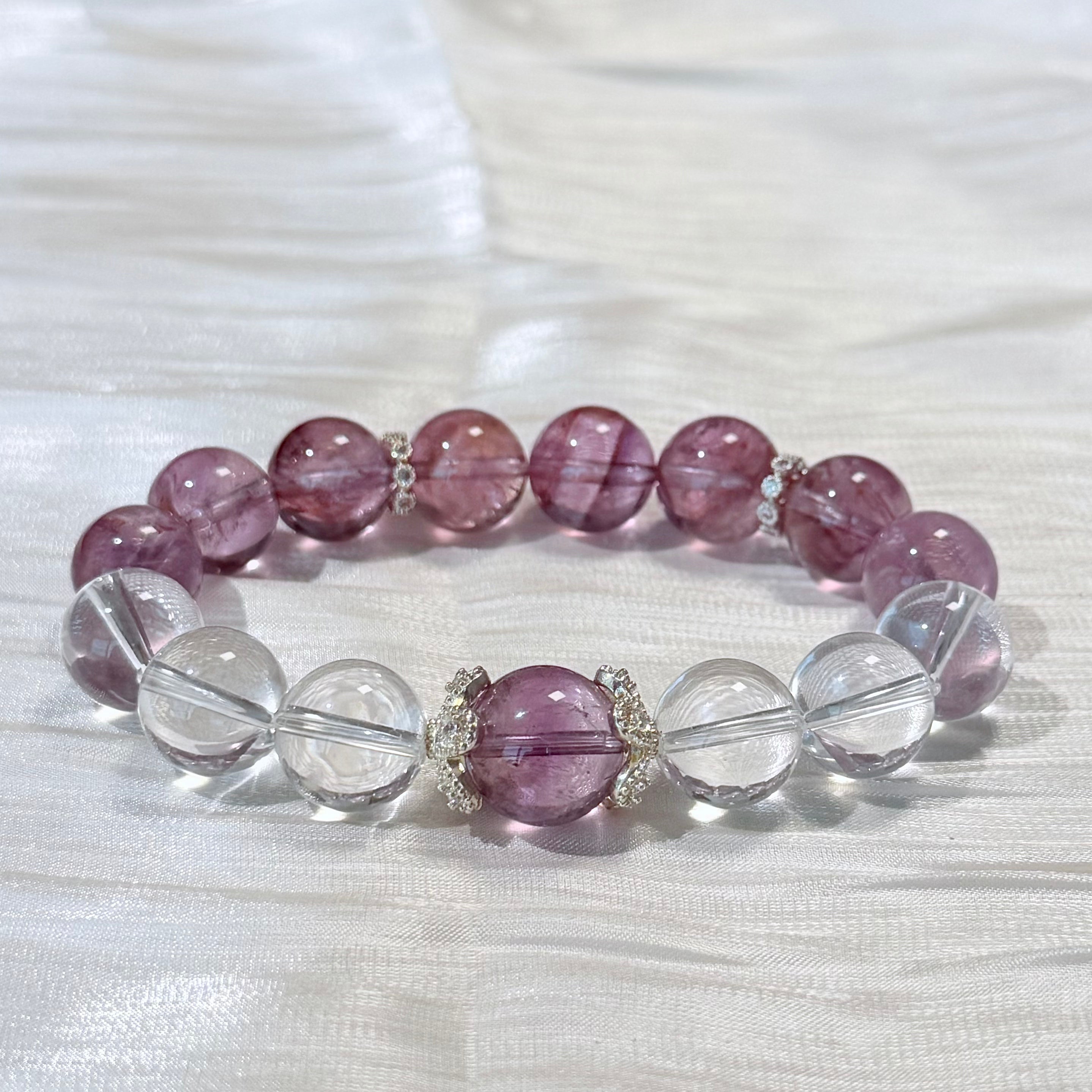 Lavender Amethyst and Clear Quartz Bracelet