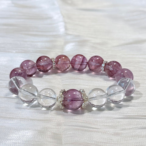 Lavender Amethyst and Clear Quartz Bracelet