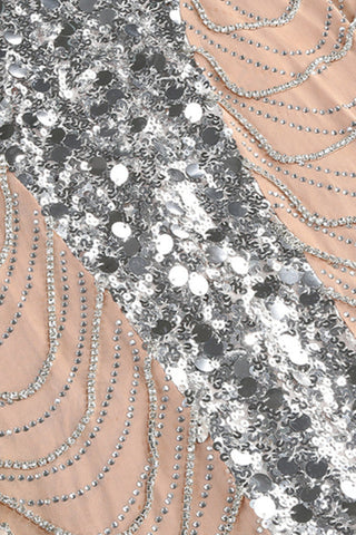 Halterneck Sequin Crystal Embellished Gown