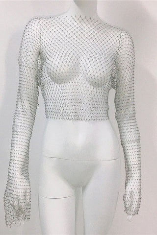 Crystal Diamond See Through Crop Top