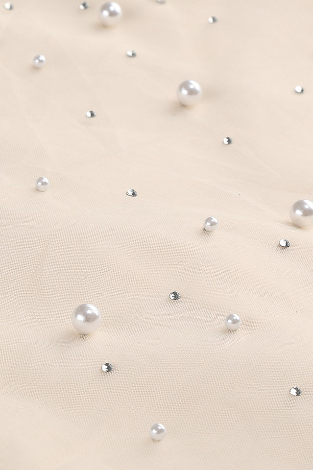 Pearl Crystal Side Cut Out Maxi Dress