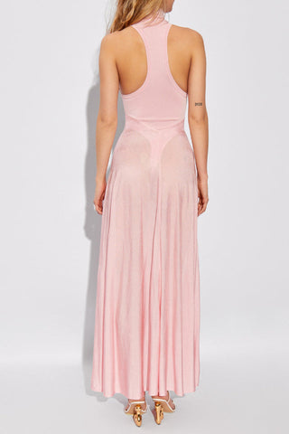 Halter Sheer Flared Dress