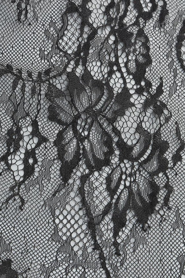 Queena Strapless Feather Trim Lace Dress