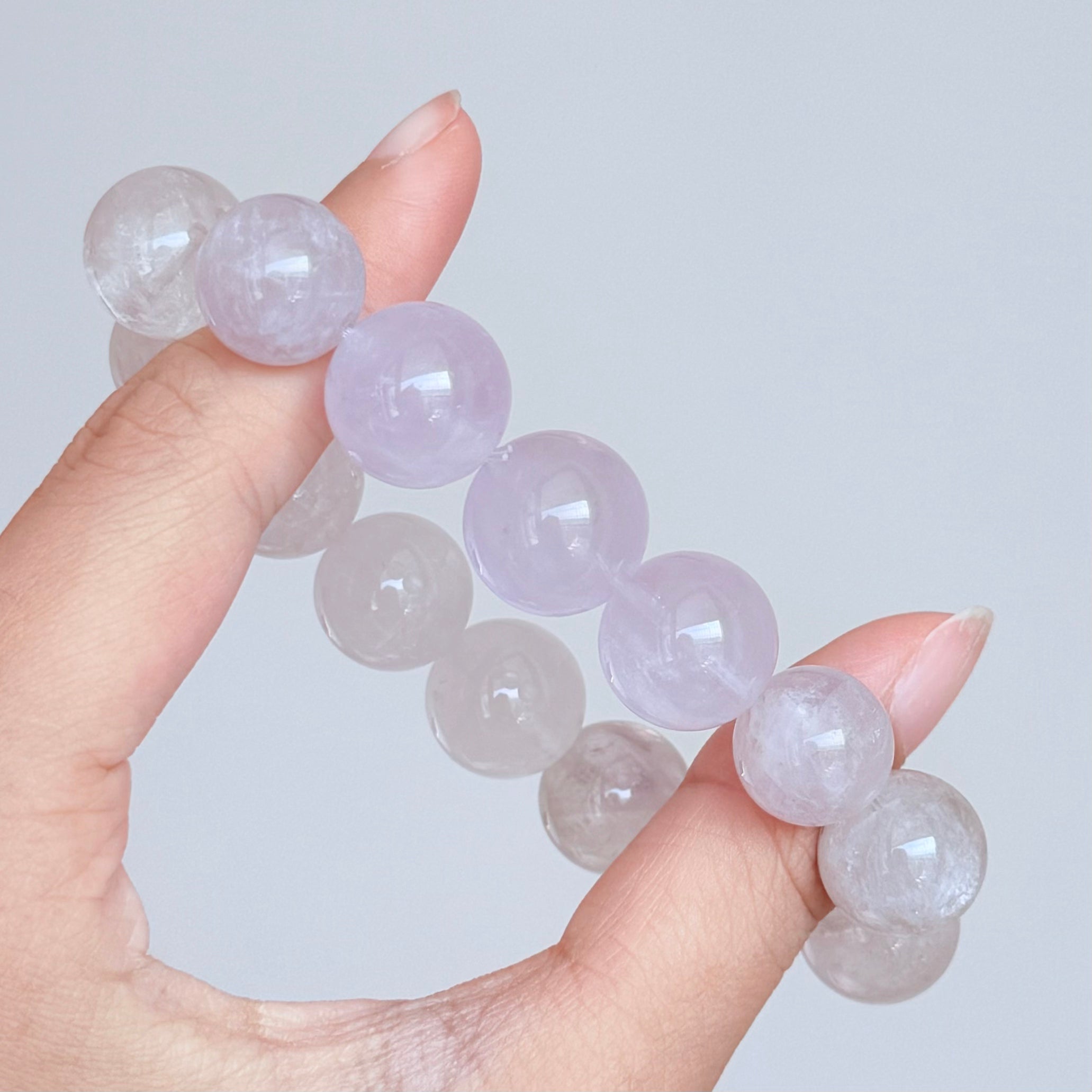 Lavender Amethyst & Clear Quartz Crystal Bracelet