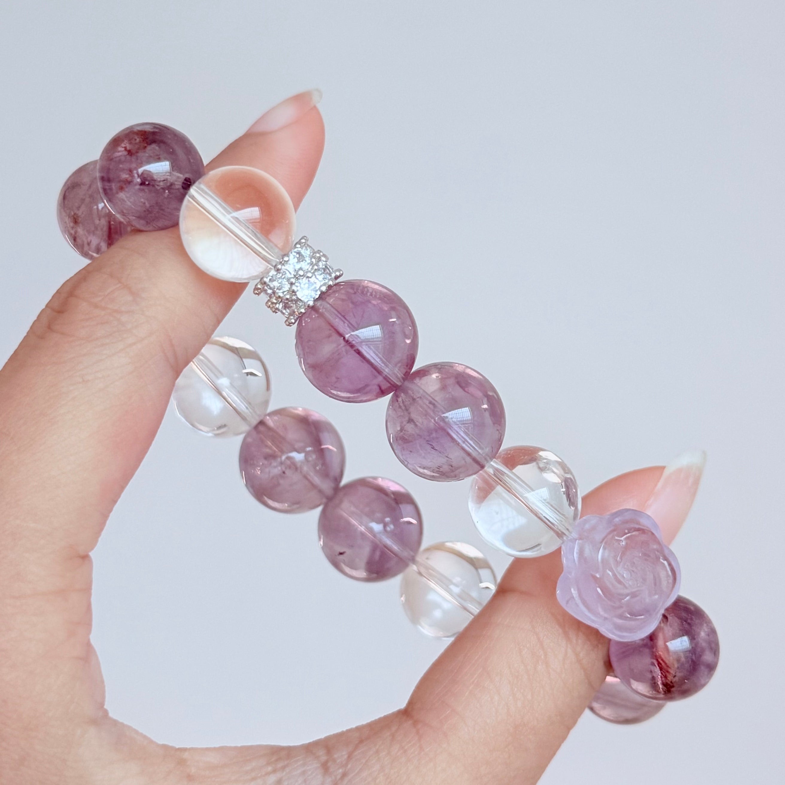 Amethyst & Clear Quartz Bracelet