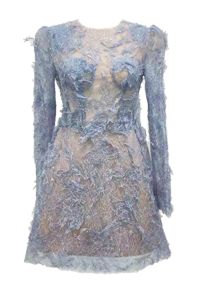 Honey Beaded Lace Mini Dress