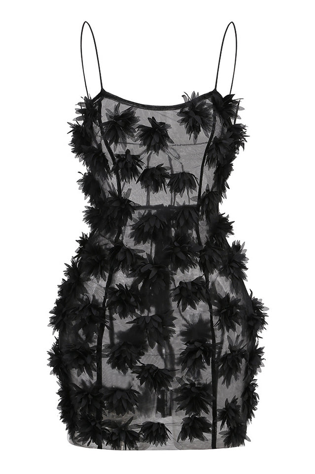 Floral Detail Mesh Dress
