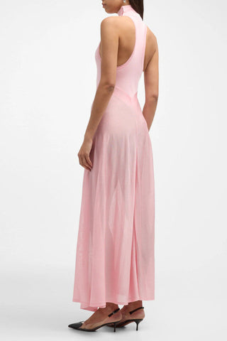 Halter Sheer Flared Dress