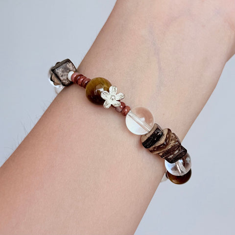 Clear Quartz & Tiger's Eye Protection Bracelet