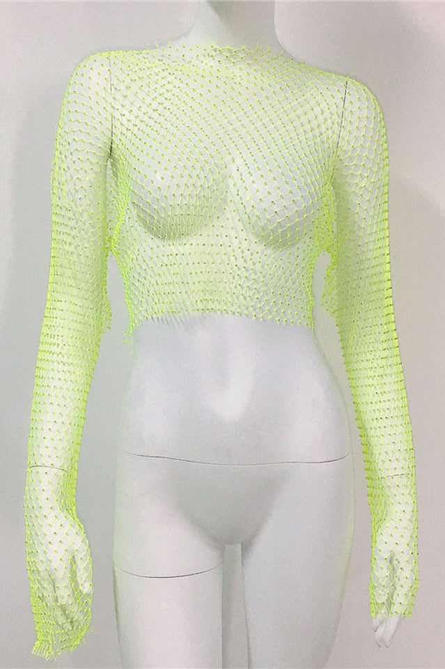 Crystal Diamond See Through Crop Top