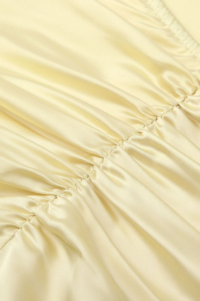 Blaise Yellow Satin Maxi Dress