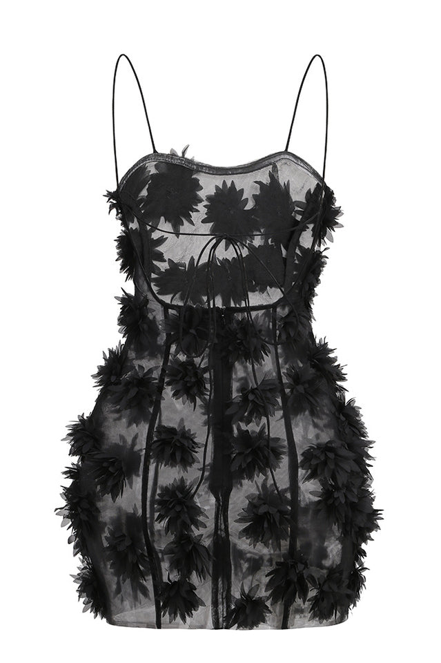 Floral Detail Mesh Dress