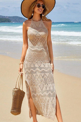 Alvisa Halter Neck Eyelet Dress