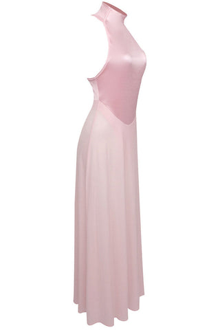 Halter Sheer Flared Dress