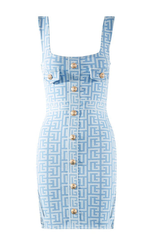 Jacquard Bandage Mini Dress