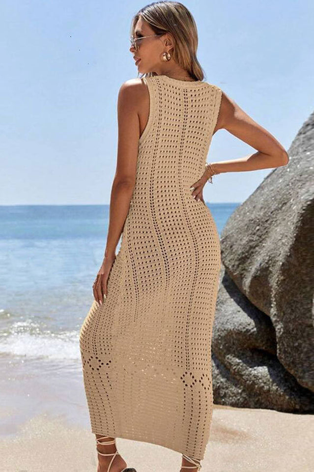 Hollow Out Sleeveless Sweater Dress