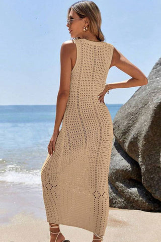 Hollow Out Sleeveless Sweater Dress