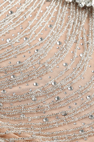 Halterneck Sequin Crystal Embellished Gown