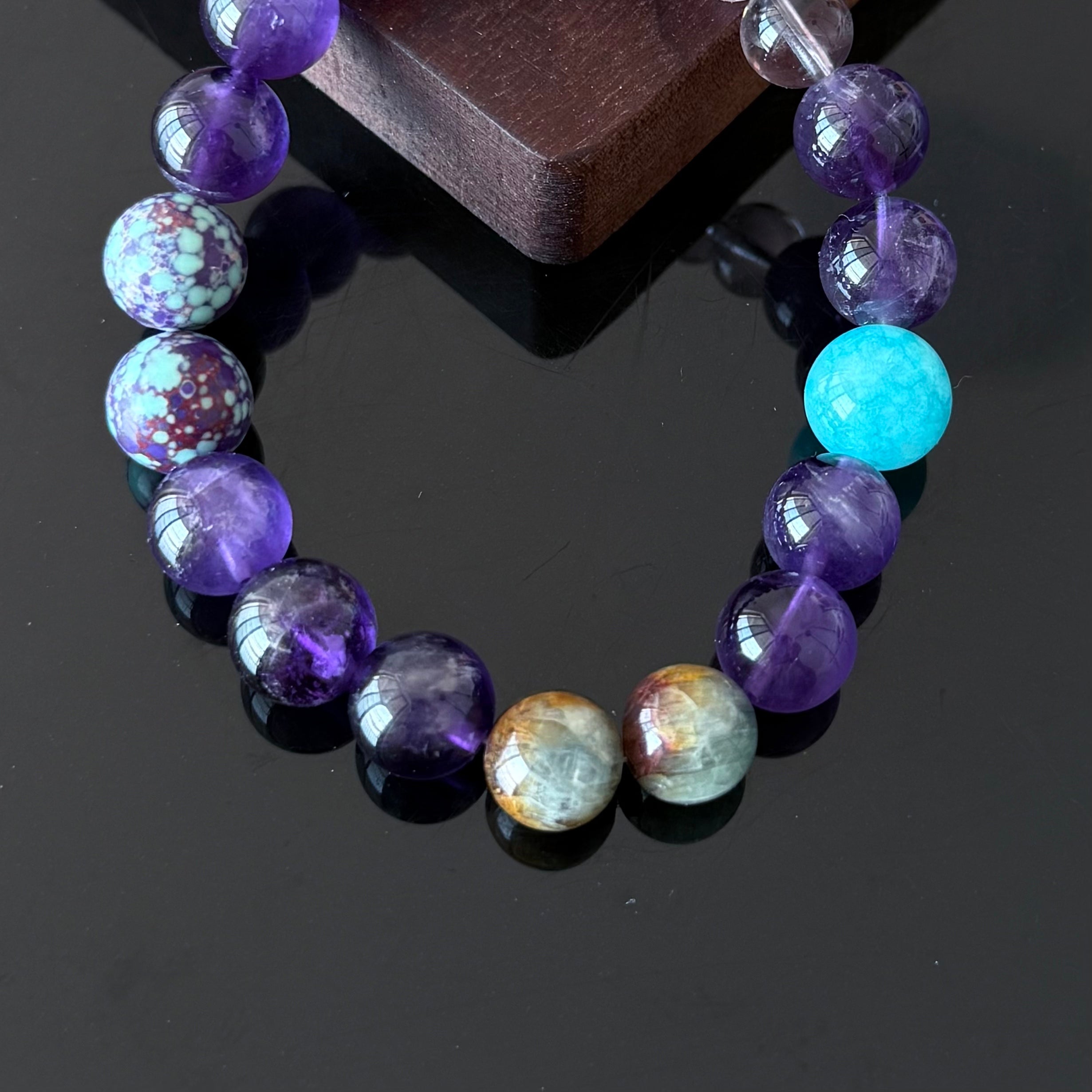 Amethyst & Turquoise Mixed Gemstone Bracelet
