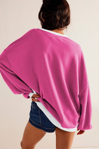 Contrast Dropped Shoulder Sweatshirt