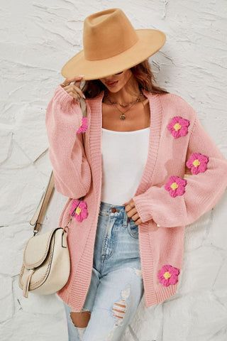 Fall In Daisy Oversized Knit Cardigan