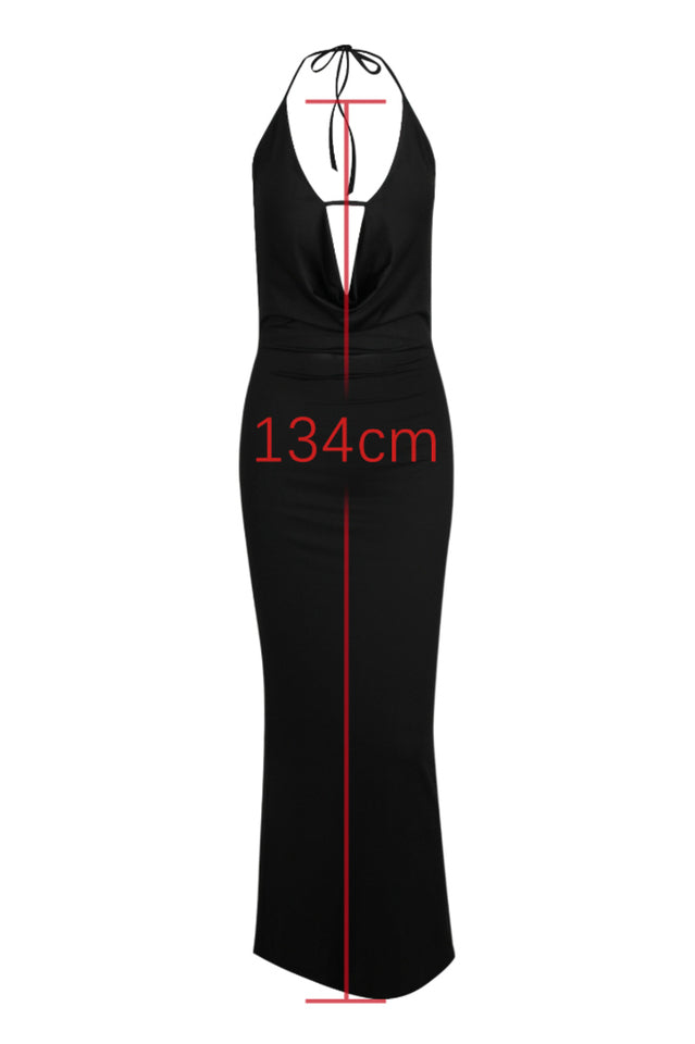 Deep V Neck Backless Long Dress