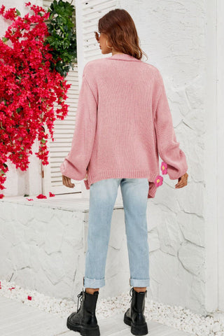 Fall In Daisy Oversized Knit Cardigan