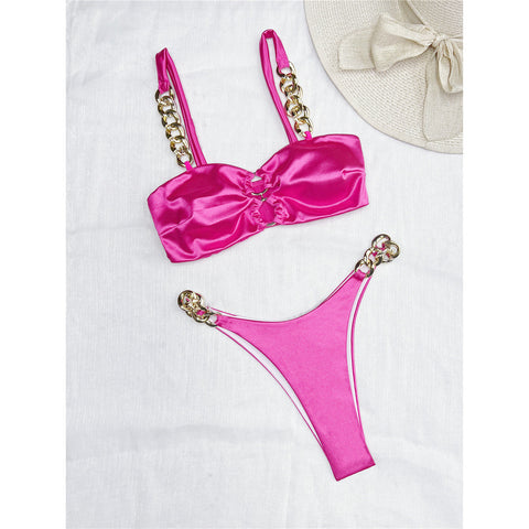 Laura Metal Rings Brazilian High Cut Bikini