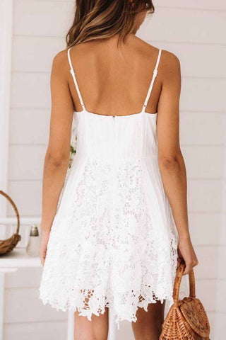 Lace Sling Halter Mini Dresses