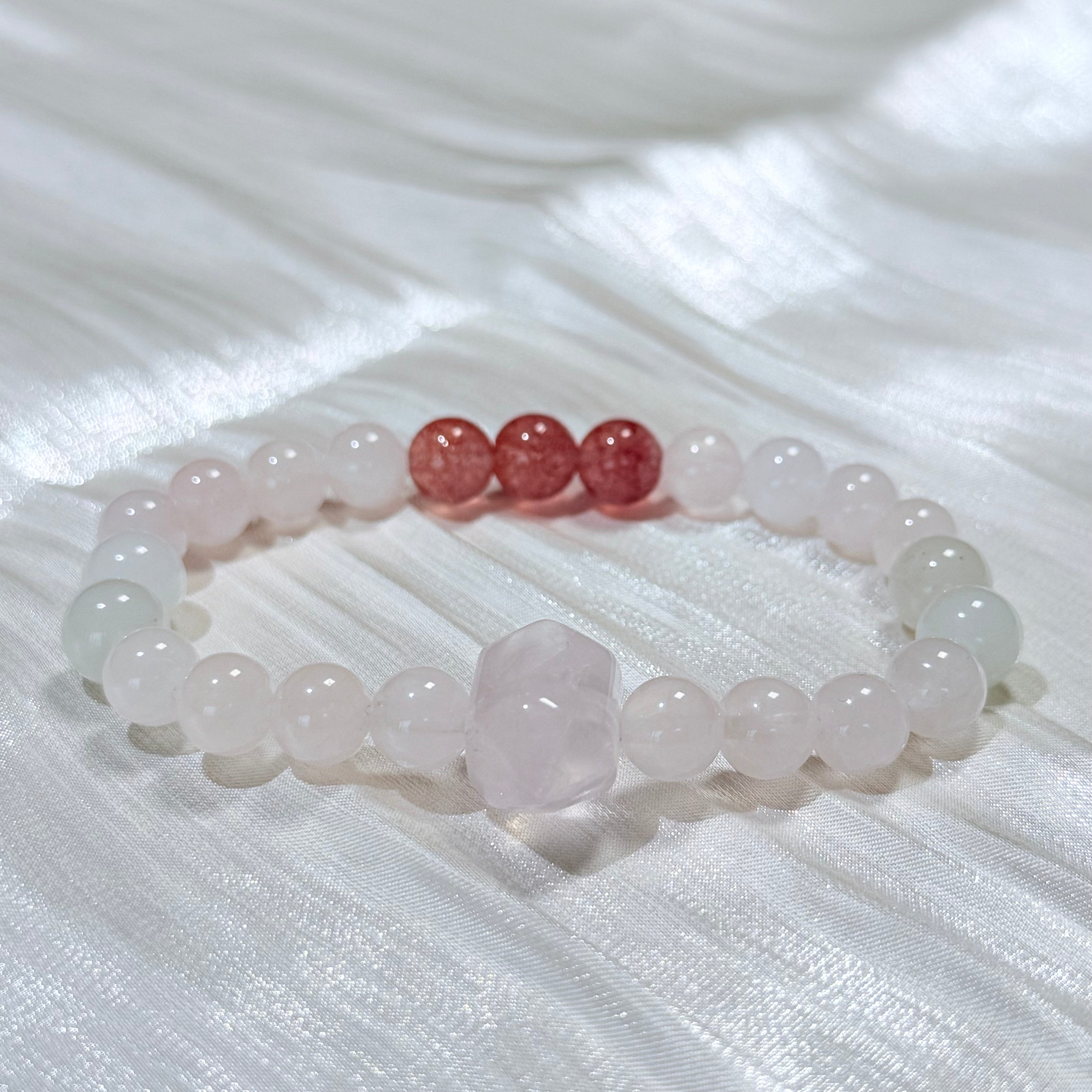 Rose Quartz & Strawberry Quartz Bracelet