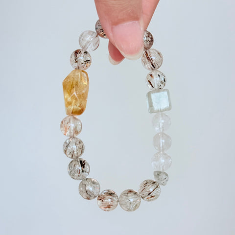 Rutilated Quartz & Citrine Prosperity Bracelet