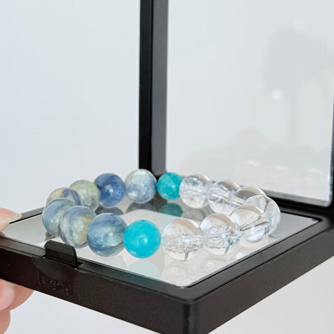 Kyanite & Clear Quartz Crystal Bracelet