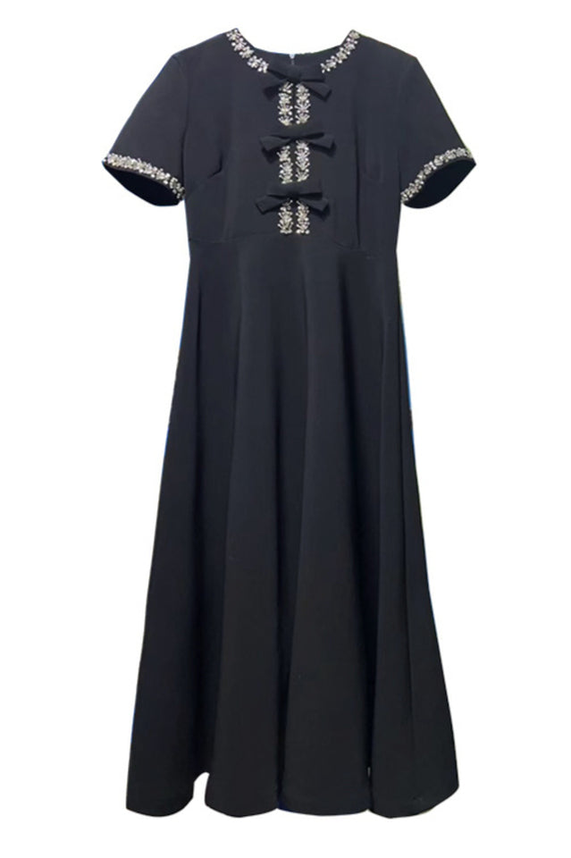Zoe Bowknot Crystal-Embellished Midi Dress