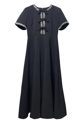 Zoe Bowknot Crystal-Embellished Midi Dress