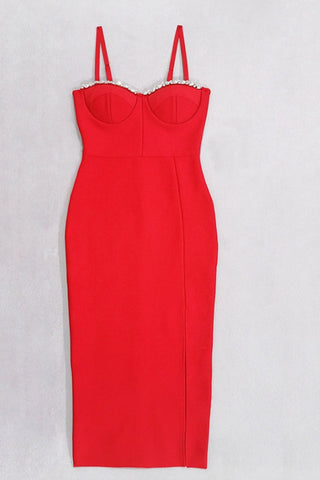 Breenda Sleeveless Pearl Midi Dress