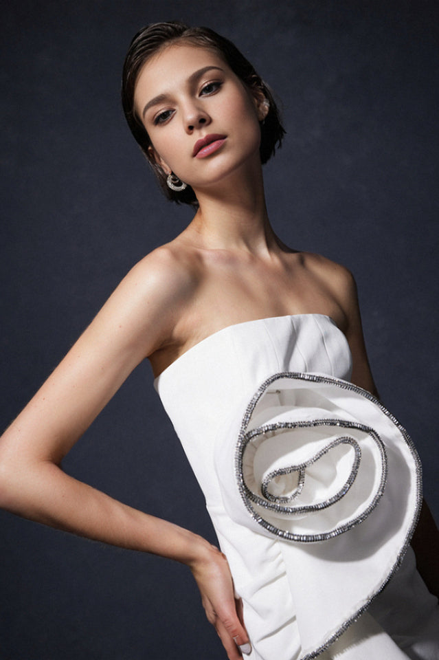Yvonne Strapless Rhinestone Bandage Dress