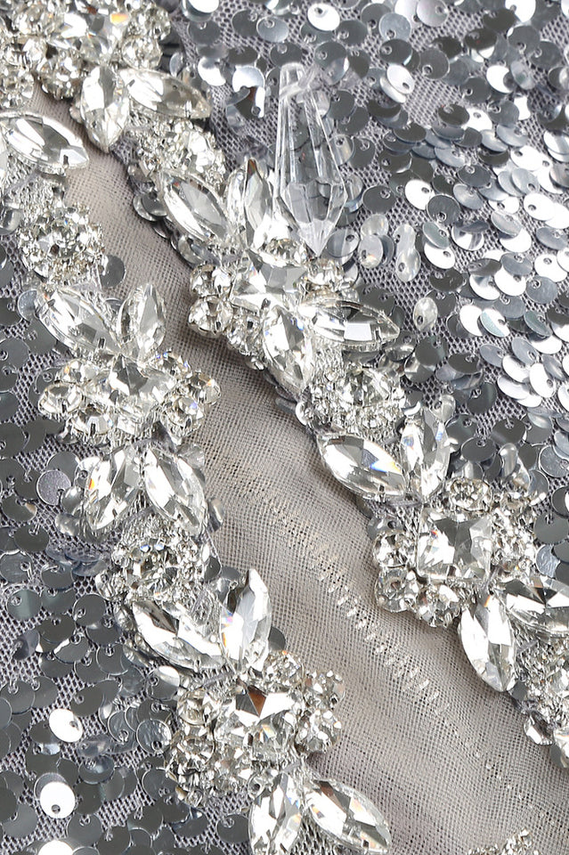 Crystal Sequin Two Piece Maxi Dress
