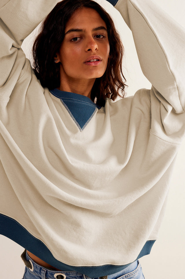 Contrast Dropped Shoulder Sweatshirt